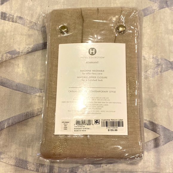 New Hotel Collection Remnant Euro Pillow Sham Retail $135 - Picture 2 of 4
